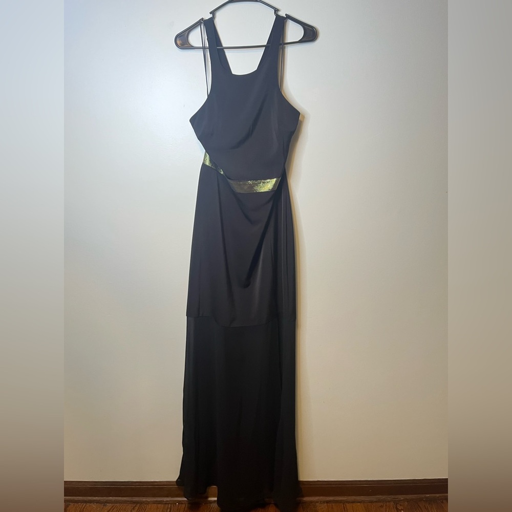 Express Black & Gold Evening Dress/Gown